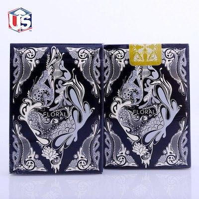Black Floral Playing Cards - ♦️ Markt 52 Online Shop Marketplace Playing Cards, Table Games, Stickers