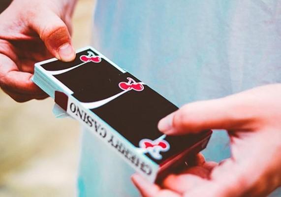 Cherry Casino Playing Cards - Black - ♦️ Markt 52 Online Shop Marketplace Playing Cards, Table Games, Stickers